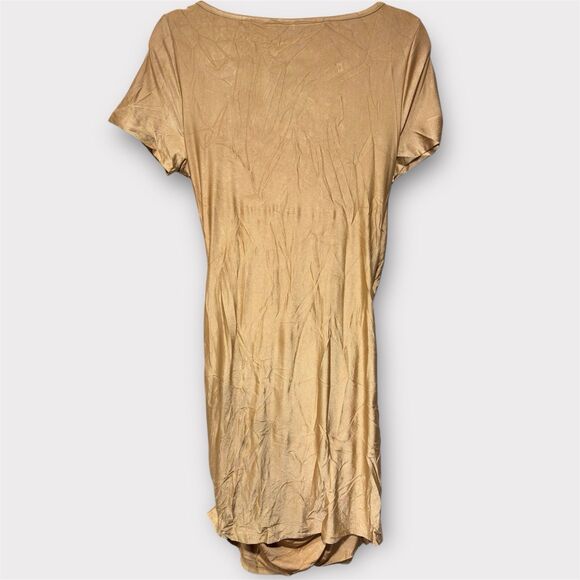 Women Mini Bodycon Gold short sleeve Y2K dress Size XL Event Party Formal - Picture 2 of 7